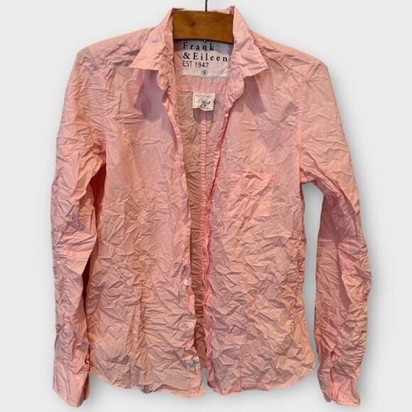 Frank & Eileen Barry Crinkle Button Down Shirt Size Small - Picture 2 of 7